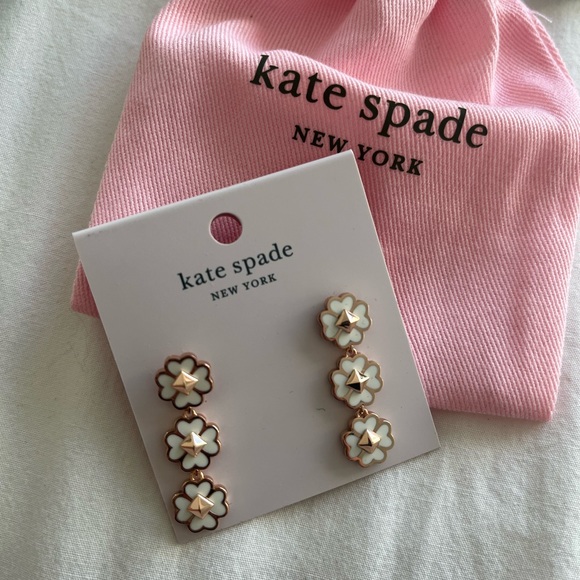 kate spade Jewelry - NWT Kate Spade White and Gold Earrings